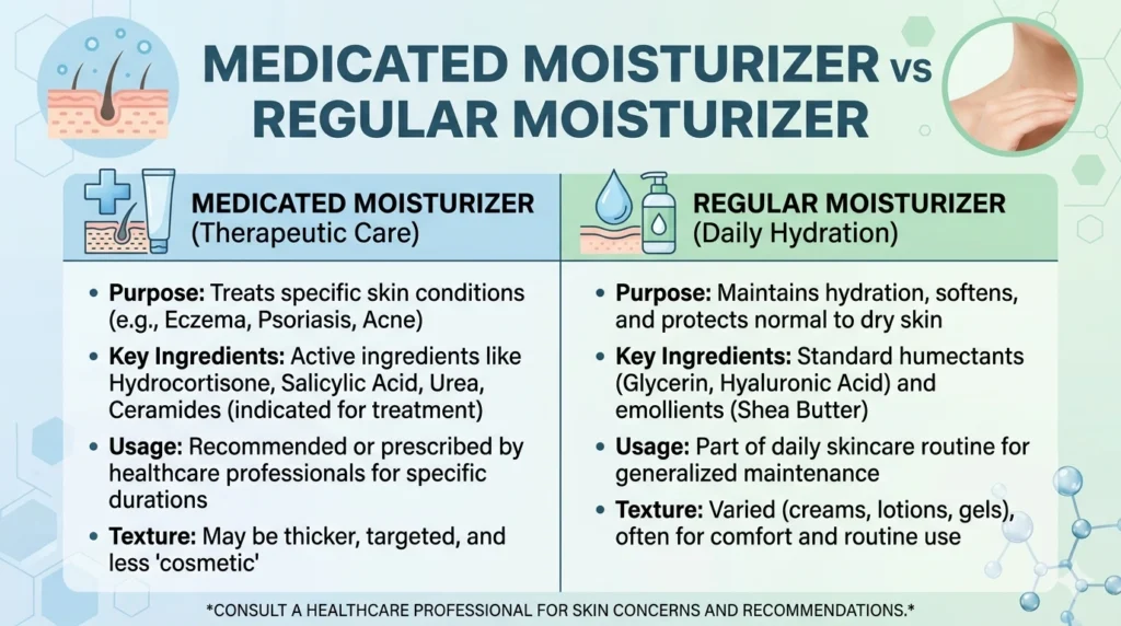 medicated moisturizer vs normal moisturizer